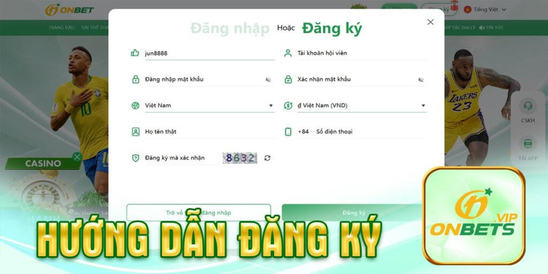Quy trình đăng ký ONBET đơn giản